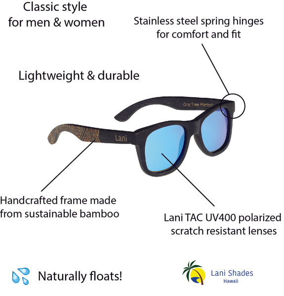 Mana Kai bamboo wooden sunglasses information