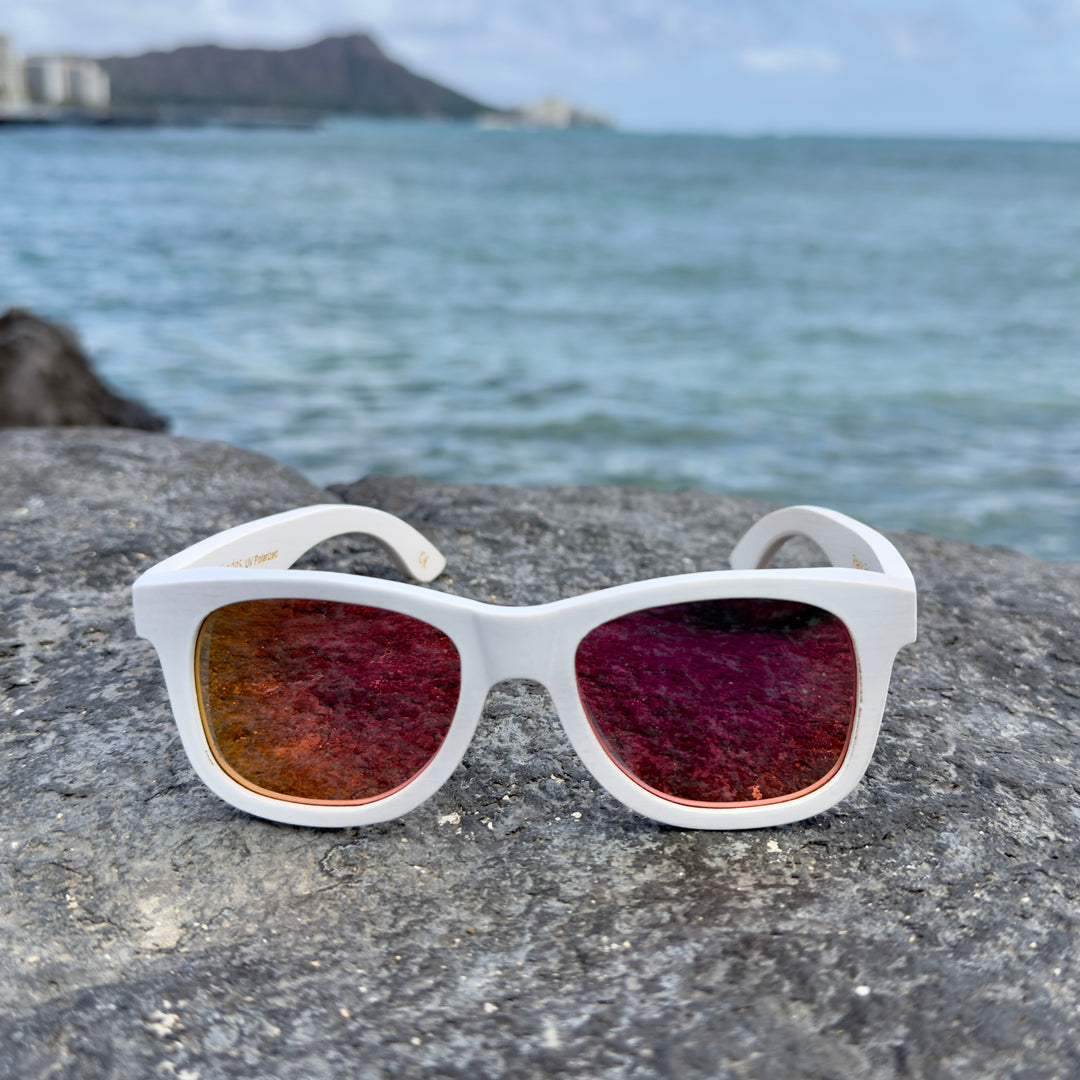 Premium Quality White Bamboo Polarized Floating Sunglasses | Lani