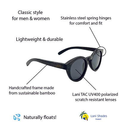 Moana Iwa bamboo wood sunglasses information