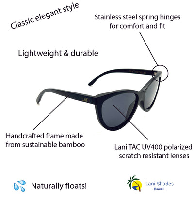 Waimea Iwa bamboo wood sunglasses information